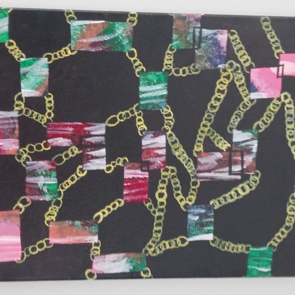 Unframed Abstract Painting, "Chains of Scenery",  11 x 14" Free Shipping - Picture 6 of 6